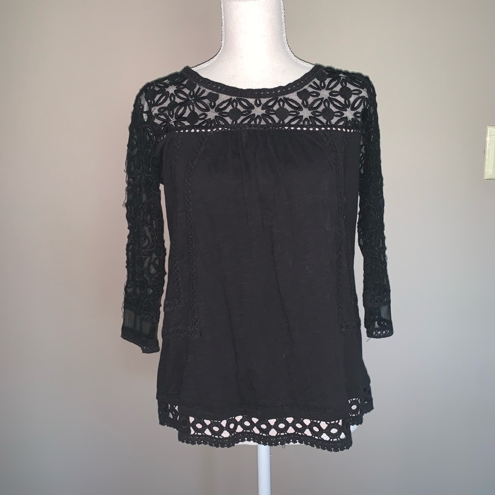 Black lacy blouse